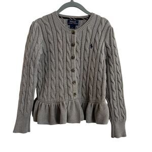 Ralph Lauren gray cable knit cardigan